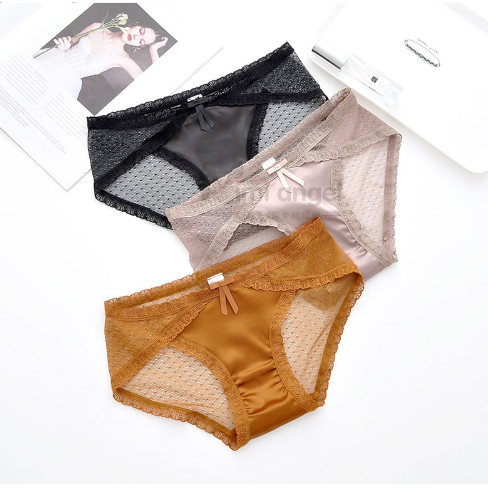 Quần lót ren nơ họa tiết cao cấp phối, chất liệu mềm mịn cực thông thoáng, sexy - Wexuu Design QC05