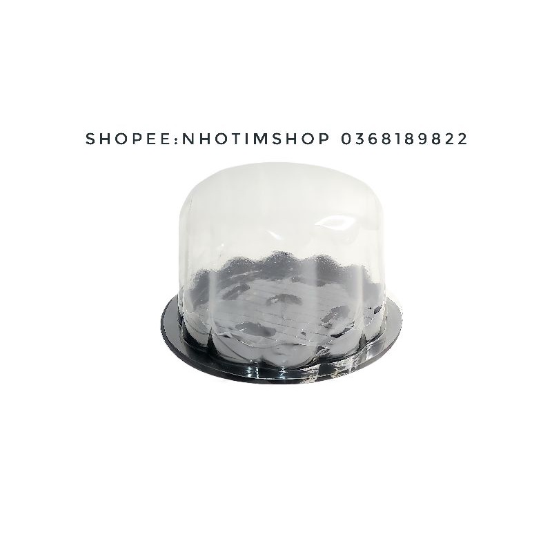 Set 100 Hộp/50 Hộp nhựa tròn H15 kèm nắp dùng đựng bánh kem, bánh bông lan