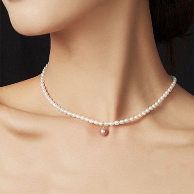 Dây Chuyền Ngọc Trai Hạt 3 Ly Mặt Hồng Tinh Tế, Sang Trọng - Ngọc Trai Trường Thịnh
