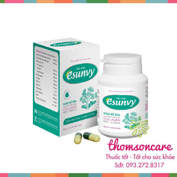 Viên uống Esunvy hỗ trợ giảm mụn trứng cá Hộp 30 viên từ thảo dược | BigBuy360 - bigbuy360.vn