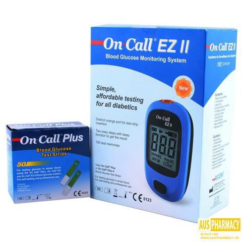 Máy Đo Đường Huyết cao cấp On-Call EZII Tặng 25 kim chích + 25 que thử