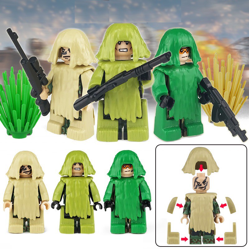 Bộ trang phục áo cây ngụy trang cho nhân vật mini figure cao cấp