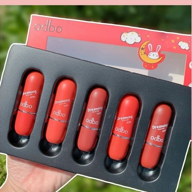 Set son thỏi lì Odbo 5 cây Dreaming lipstick Thái Lan