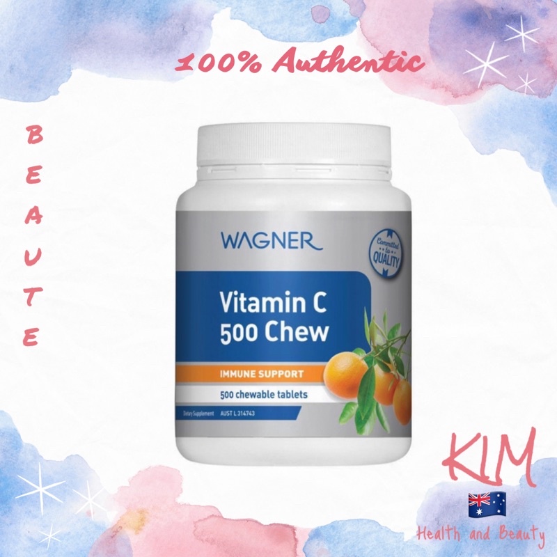 [Sẵn HCM] Viên nhai tăng cường đề kháng Wagner Vitamin C 500 Chew Úc 500 viên