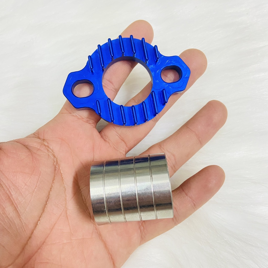 Combo lông đền cổ pô nhôm Cnc đi kèm co nối pô inox cho wave, dream, vario, future led