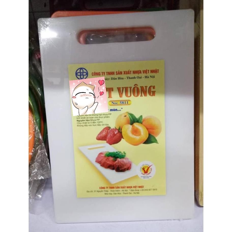 Thớt nhựa trắng giày Kanemo vuông Việt Nhật sạch khuẩn hết mùi rẻ bền đẹp không độc hại