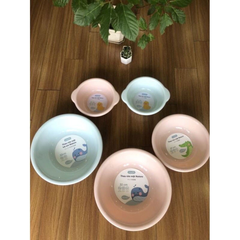 Thau Rửa Mặt Cho Bé Notoro Inochi 4 Size, Chậu Rửa Mặt Cao Cấp Chính Hãng Nhựa An Toàn