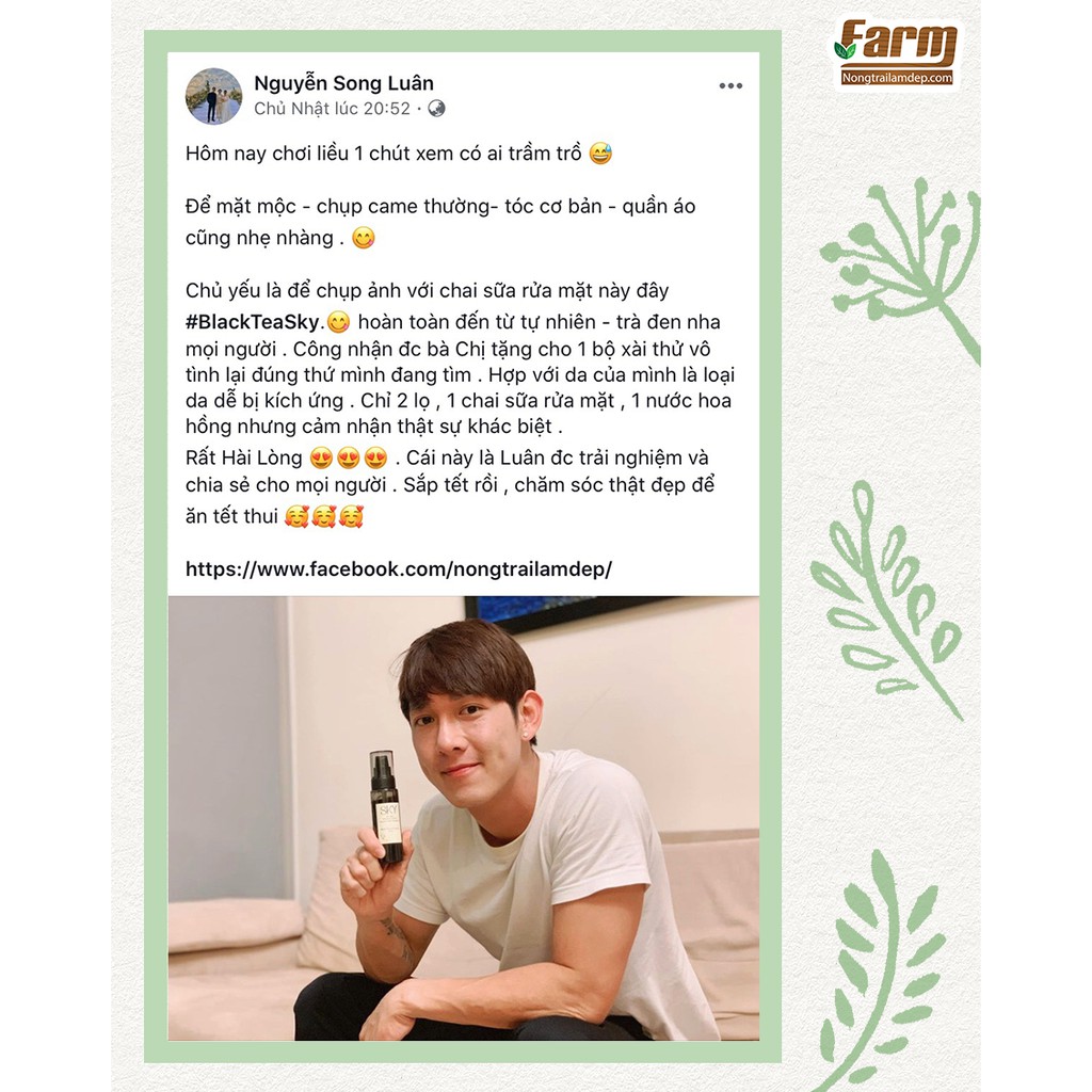 Sữa Rửa Mặt Trà Đen SKY USA + Tặng Khăn Giấy Tẩy Trang Farm Skin + 2 Mask Cá Tầm | BigBuy360 - bigbuy360.vn