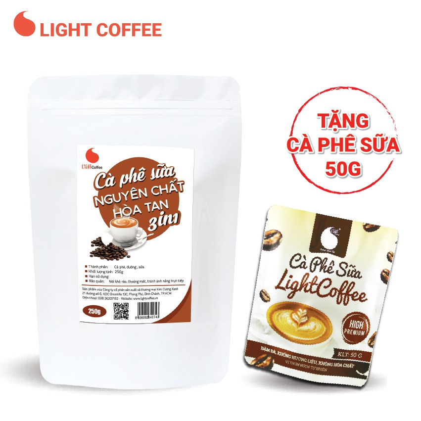 250gr - Cà phê sữa hòa tan 3in1 - Light Coffee - Cà phê nội địa giá rẻ