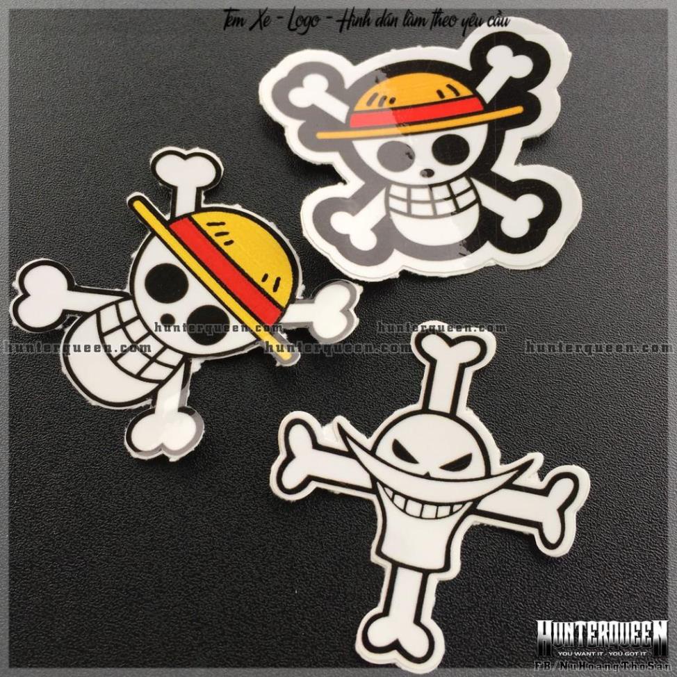 Bán lẻ hình dán Monkey D. Luffy. Decal Sticker chống nước. One piece Mũ Rơm