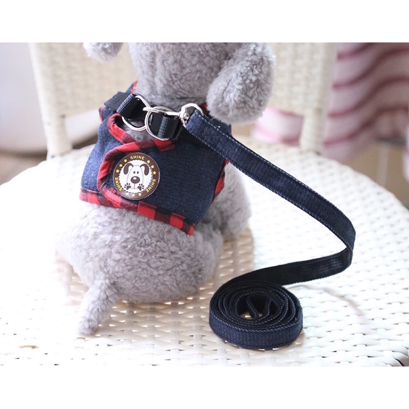 BỘ DÂY DẪN DẠNG YẾM THÚ CƯNG LOẠI VẢI JEAN