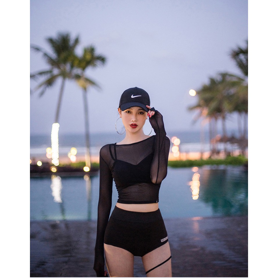 BIKINI SET BƠI ĐI BIỂN 3 MẢNH NỮ ( Set gồm áo +Áo khoác + quần )