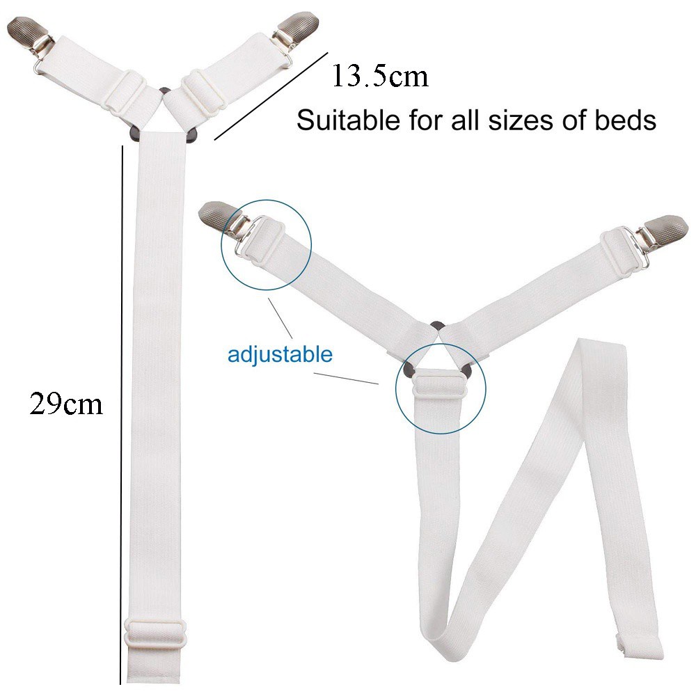 PEONY 3 Way 6 Sides Home &amp; Living Bed Sheets Buckle Slip-Resistant Belt Grippers Mattress Clip Bedding Holder Suspenders Household Straps Elastic Fastener/Multicolor