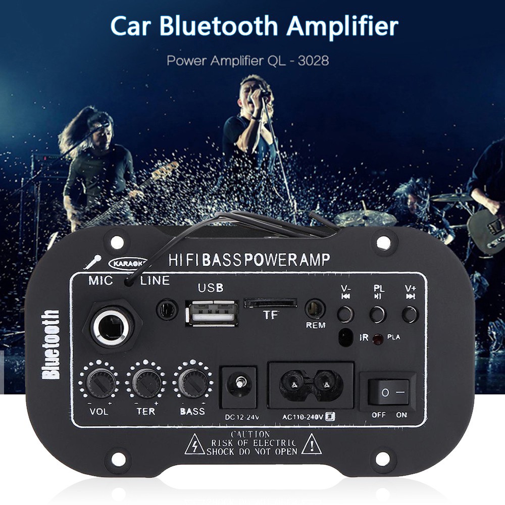 [Mã ELFLASH5 giảm 20K đơn 50K] Bộ khuếch đại âm thanh Amply ô tô Hifi BASS POWER AMP 12V - 24V