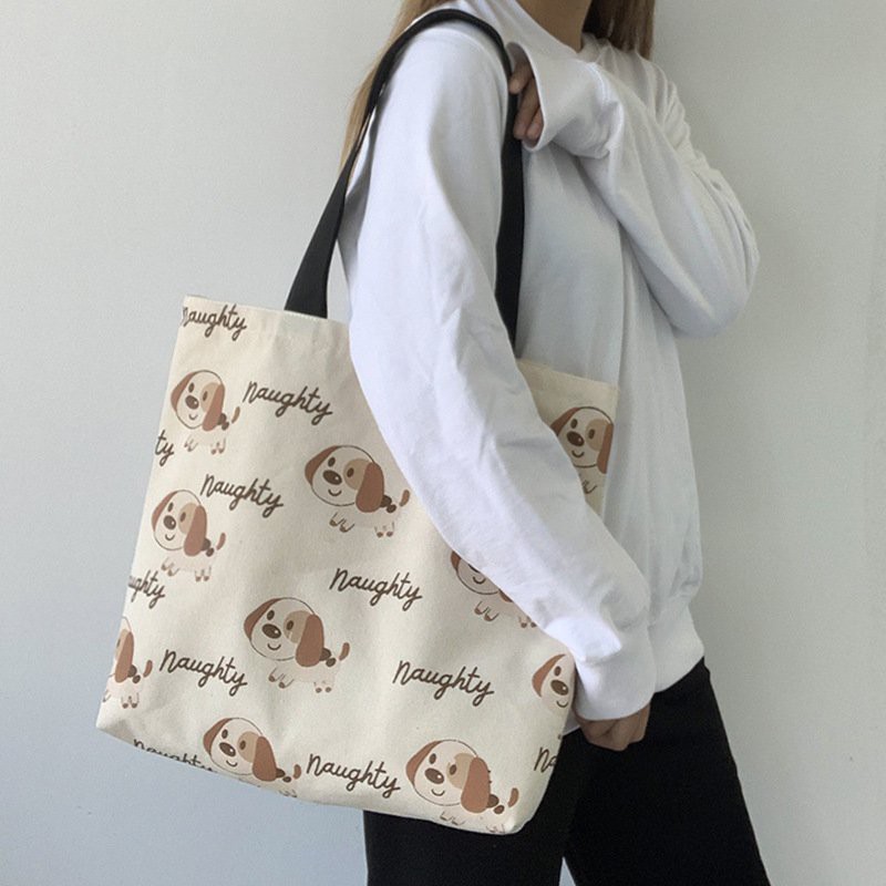 Túi tote vải đeo vai canvas bag giá rẻ đẹp đi học ULZZANG