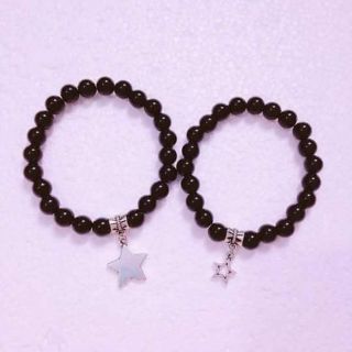 Vòng tay hạt đá đen 8mm