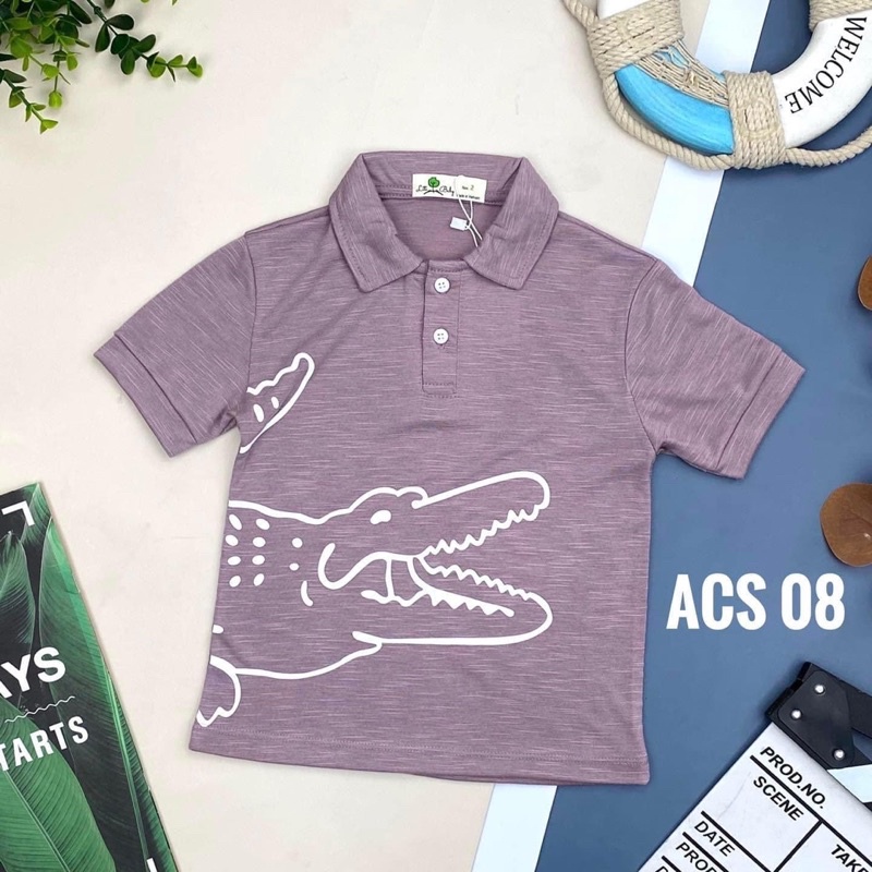 Áo polo bé trai 100% cotton vải xược siêu mát. Sale bé trai ko ơi