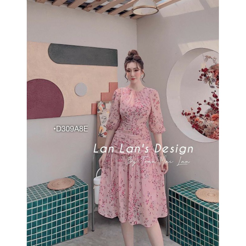 ĐẦM MAXI HOA NHÚN ĐUÔI CÁ TAY LỠ | BigBuy360 - bigbuy360.vn