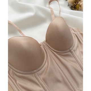 Áo corset nude trơn croptop 2hand(B70)