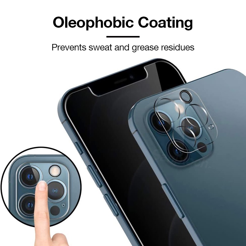 Sanptoch HD Privacy Screen Protector For 11 / 12 / 13 Pro Max Mini 9H Hardness Tempered Glass Protective Film With 2Pcs Full Camera Lens Protector