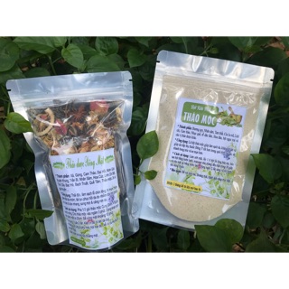 [Handmade] Combo bột rửa mặt thảo mộc + lá xông mặt