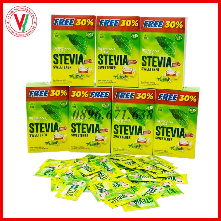 Hộp 65 Gói Đường Ăn Kiêng Lá Cỏ Ngọt Stevia Tropicana Slim, Dành Cho Người Ăn Kiêng/ Keto/ DAS/Tiểu Đường/Giảm Cân | BigBuy360 - bigbuy360.vn