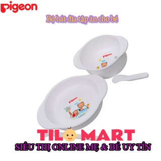 [CHÍNH HÃNG] Bộ bát đĩa tập ăn cho bé Pigeon