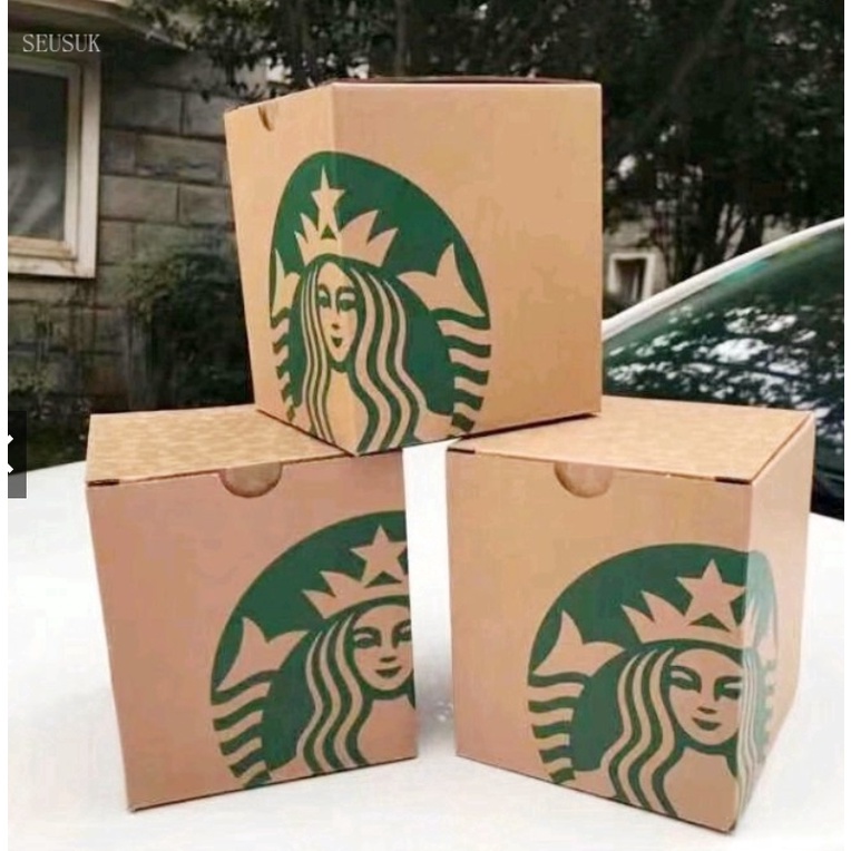 Cốc thủy tinh Starbucks uống cà phê/ sữa/ trà sữa hình dấu chân mèo màu hồng/ tím
