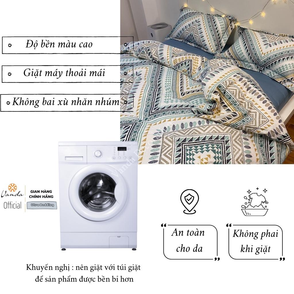 Bộ chăn ga gối Cotton Poly Vanda nhập khẩu họa tiết sang trọng trẻ trung Miễn Phí bo chun drap giường