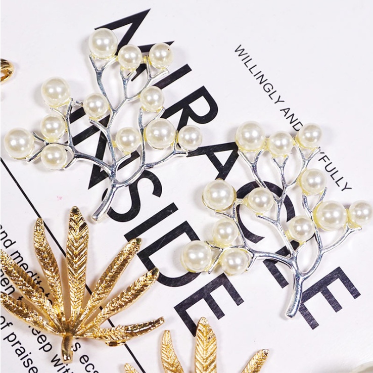 Các mẫu charm phụ kiện nạm Pearl thích hợp dùng trang trí mặt dây, vỏ ốp điện thoại, DIY