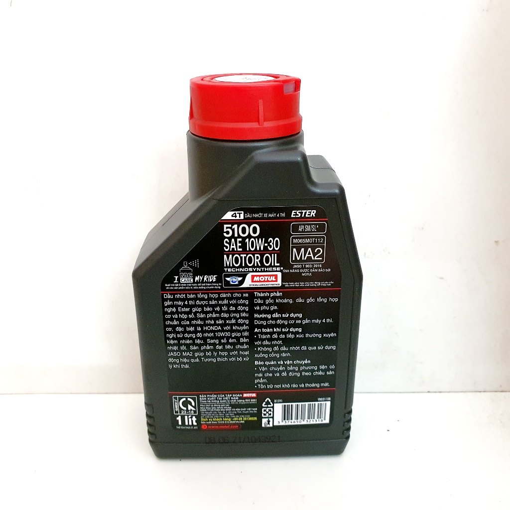 [Mã LIFEAU5SALE giảm 10% đơn 50K] Dầu nhớt xe số cao cấp Motul 5100 10W30