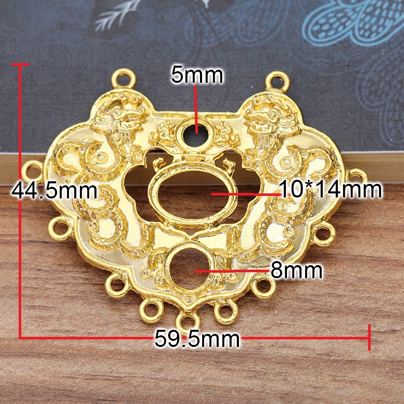 1 phiến đúc khóa trường thọ, khóa trường mệnh 44.5*59.5mm nguyên liệu làm trâm làm trang sức cổ trang