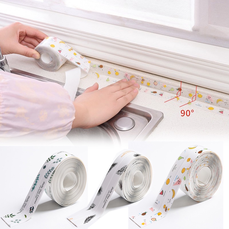 Cuộn Băng Keo Dán Viền Bồn Rửa Nhà Bếp/Phòng Tắm Chống Nước Chống Ẩm Tự Dính DIY