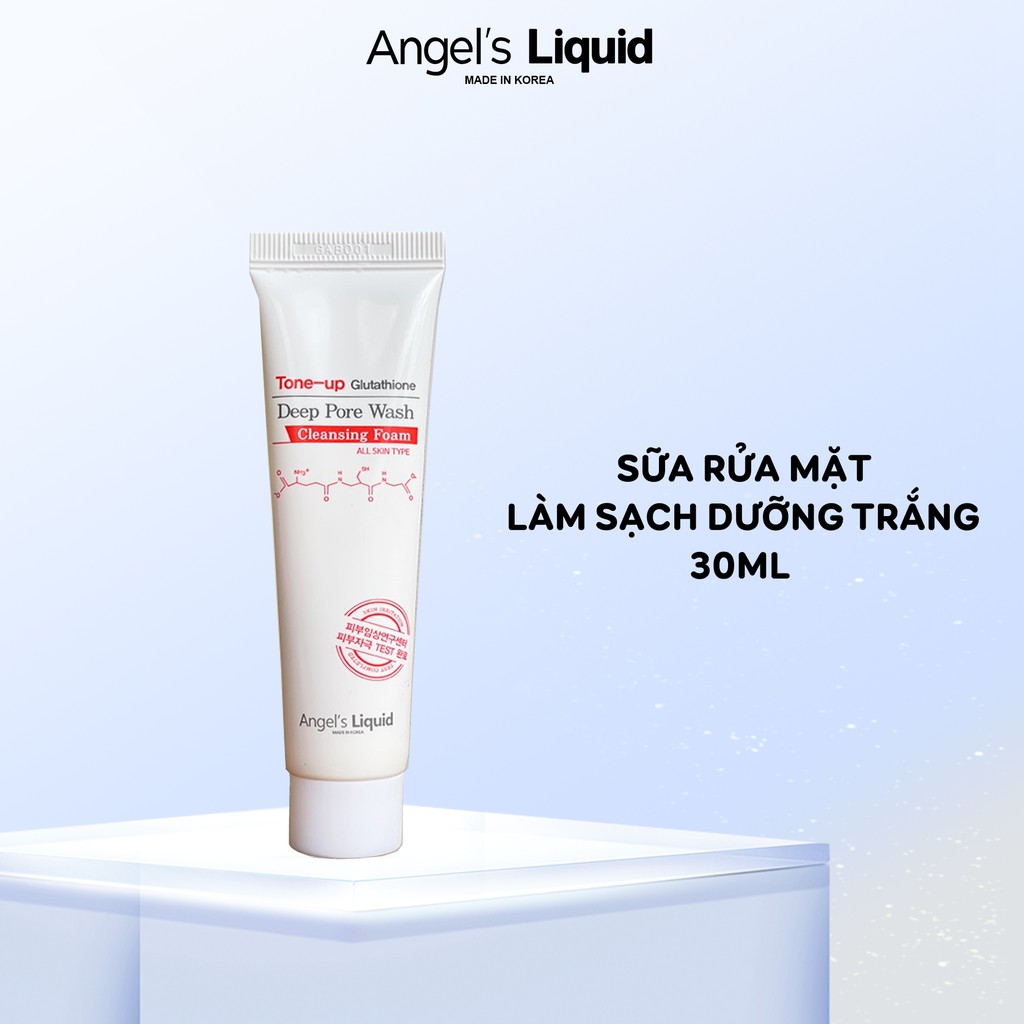[Mini size] Sữa rửa mặt làm sạch, dưỡng trắng Angel Liquid Tone-up Glutathione Deep Pore Wash Cleansing Foam 30ml