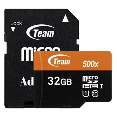 THẺ NHỚ MICRO SDHC TEAMGROUP 32GB 500X UPTO 80MB/S CLASS 10 U1 KÈM ADAPTER CHÍNH HÃNG