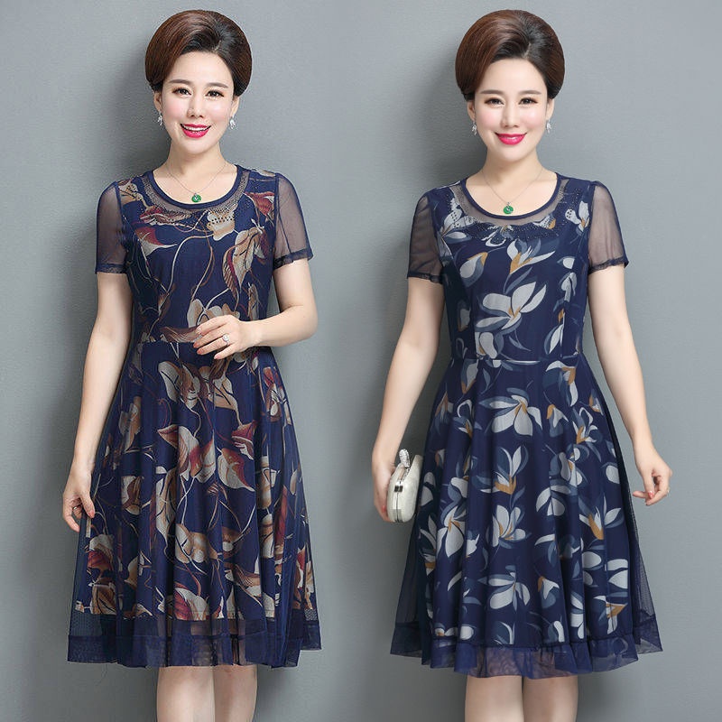 Quần áo mùa hè cho người trung niên và già mới, váy, bà mẹ 50-60 tuổi