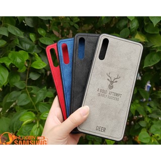 Ốp lưng Samsung Galaxy A50 chống sốc vân vải mềm đầu hươu cao cấp - hươu samsung a50 thế hệ mới