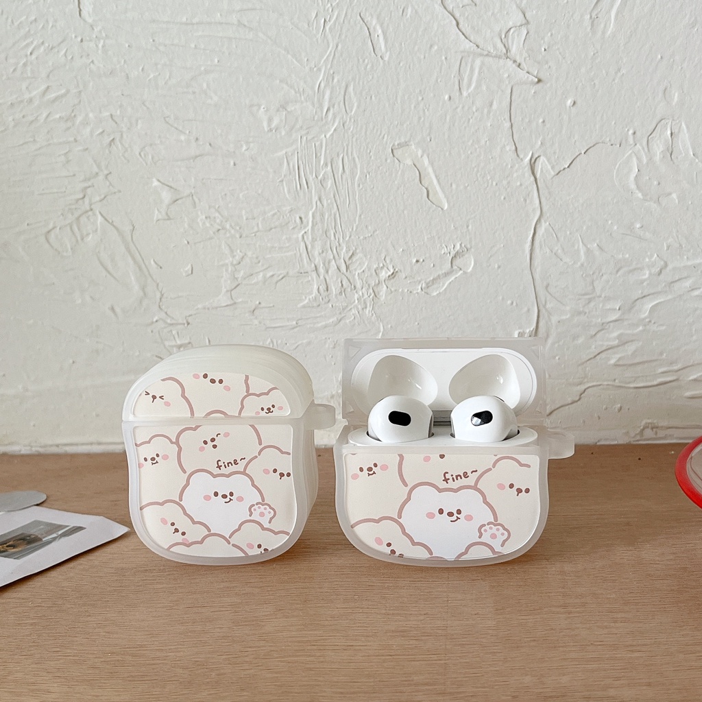 Vỏ Bảo Vệ Hộp Sạc Tai Nghe Airpods 1/2/Pro/3 Họa Tiết Hoạt Hình Thời Trang Kèm Móc Khóa Tiện Dụng