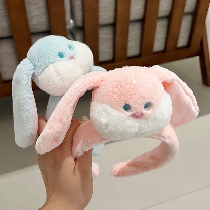 Băng Đô Cài Tóc Tai Thỏ Phối Lông Dễ Thương Phong Cách Hàn Quốc