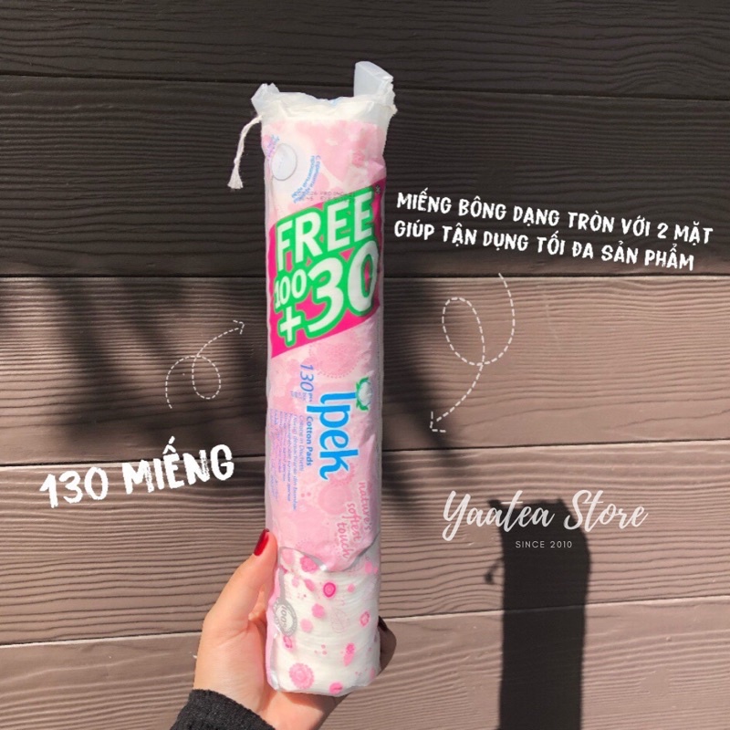 BÔNG TẨY TRANG COTTON IPEK 130 MIẾNG