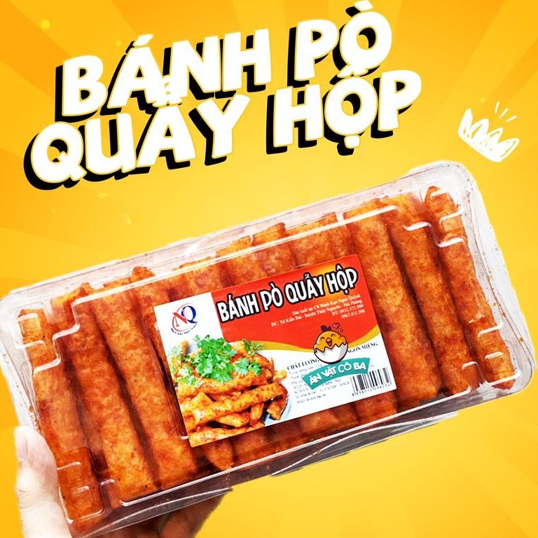 Bánh pò quẩy hộp, giòn giòn bùi bùi, bánh bò quẩy ngon, đồ ăn vặt hộp 60 chiếc