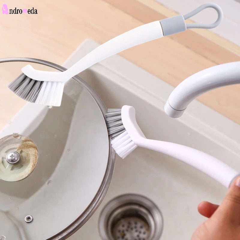 1 Bàn Chải Cọ Rửa Cán Dài Uốn Cong Tiện Lợi Cho Phòng Tắm Nhà Bếp