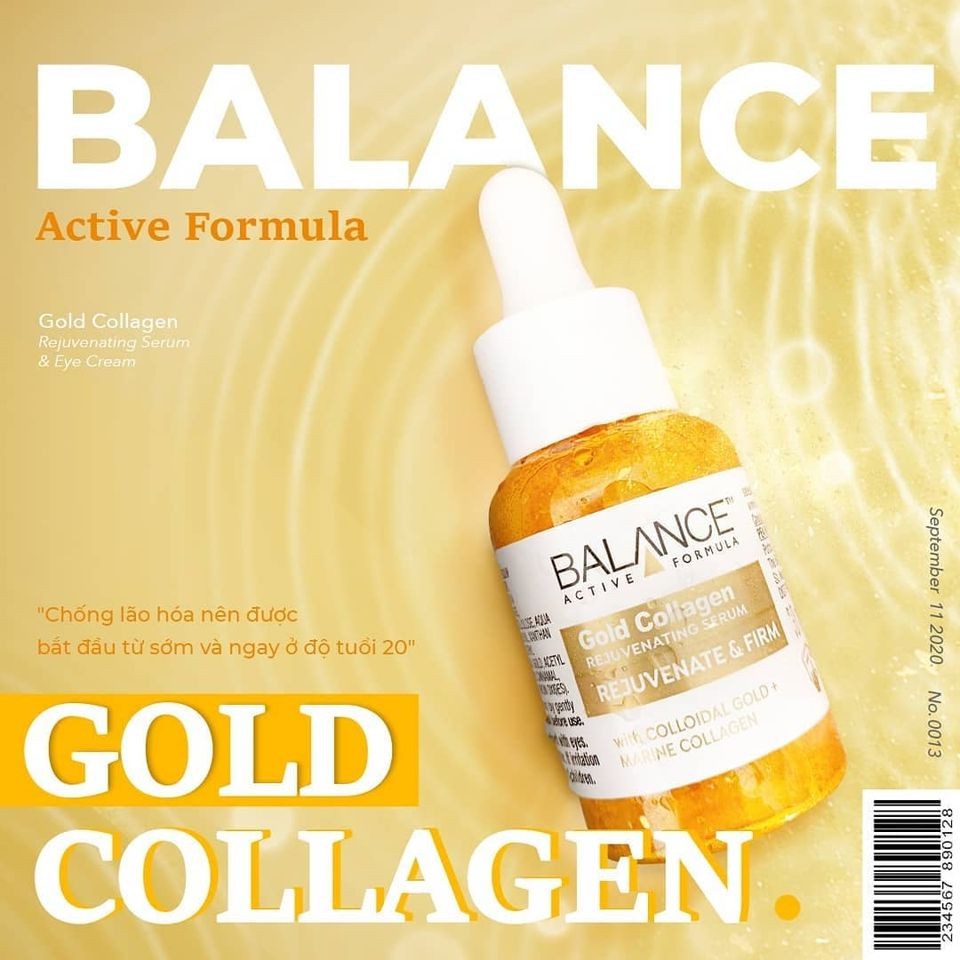 Tinh chất serum Balance Active Formula Gold Collagen Rejuvenate &amp; firm trẻ hóa căng da, giảm nếp nhăn, làm sáng và mịn