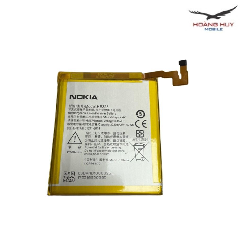 Pin Nokia 8,HE328 Dung Lượng 3030mAh Hàng Zin Nhập Khẩu Bảo Hành 6 Tháng 1 Đổi 1