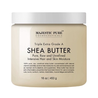Bơ Shea 100% nguyên chất không lọc Majestic Pure Shea Butter - raw unrefined Premium Grade 453gr USA thumbnail