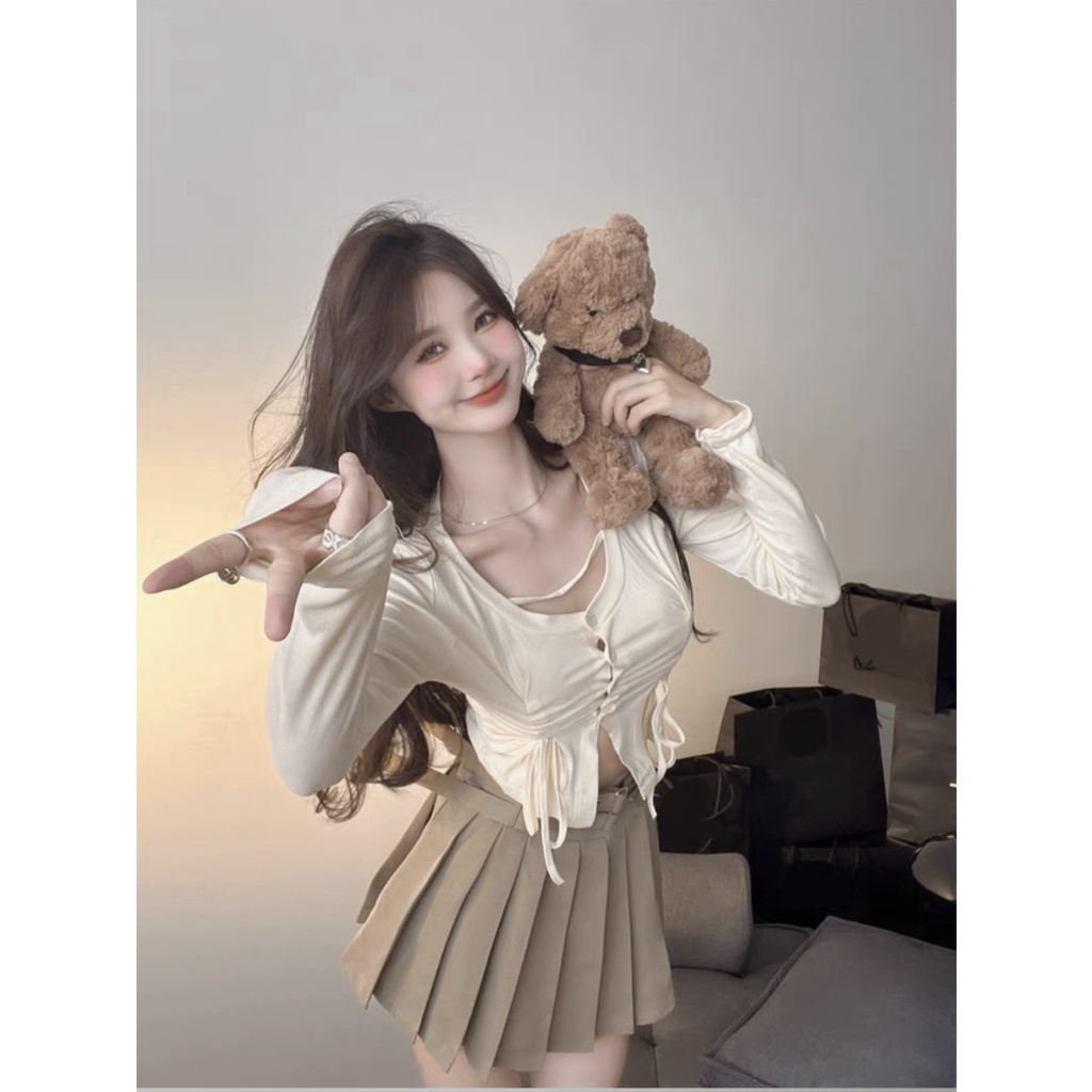 Sét Áo dây rút + Chân Váy Xếp ly trẻ trung cá tính Enola DS14