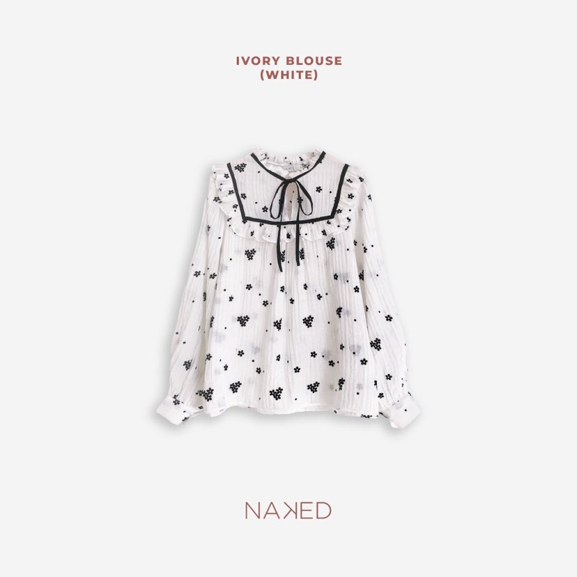 Áo sơ mi bèo nhún Naked by V - Ivory Blouse