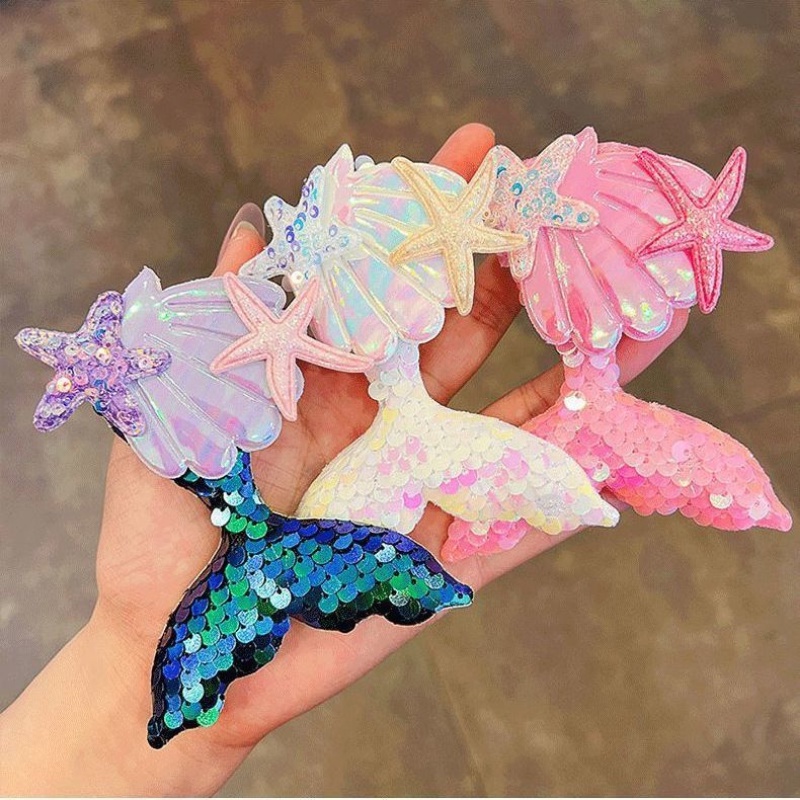 Kẹp Tóc Mái Bằng Sequin Họa Tiết Hoạt Hình Phong Cách Hàn Quốc Cho Bé Gái