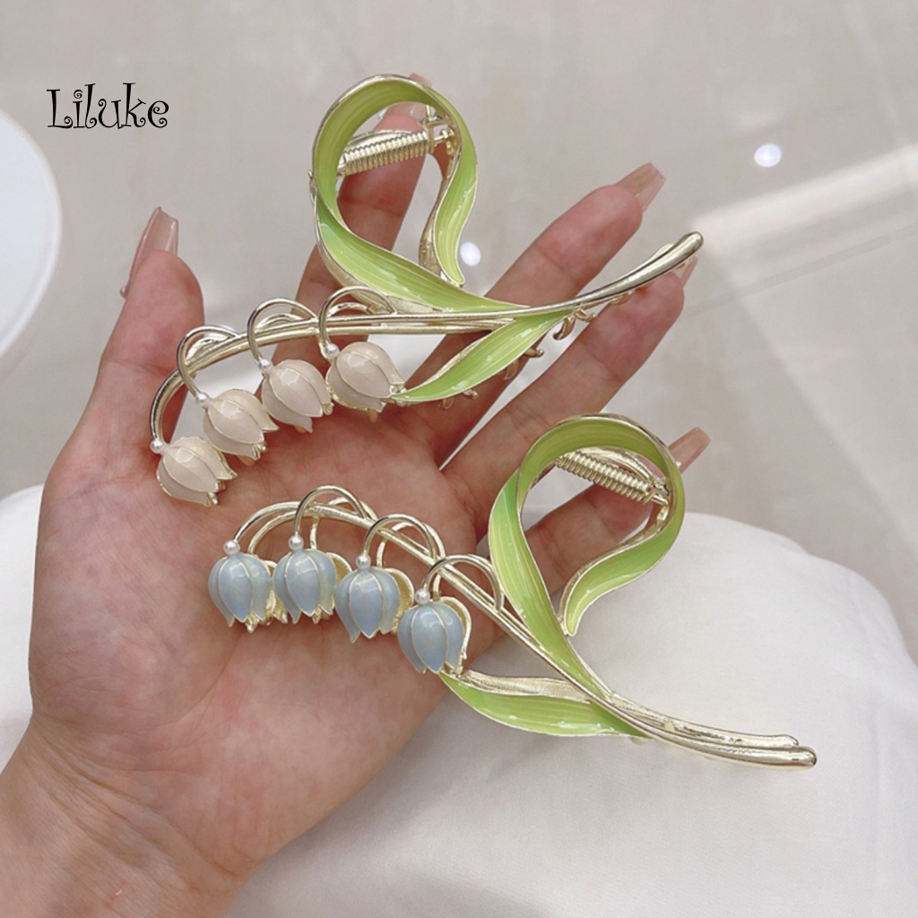 Kẹp Tóc LK Họa Tiết Hoa Lily Thanh Lịch Cho Nữ