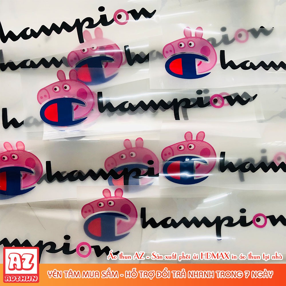 Hình ủi nhiệt Champion heo Peppa HDMAX nhiều kích thước - Patch Sticker logo ủi HD22